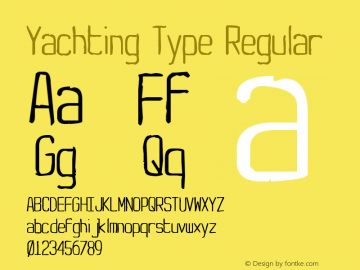 Yachting Type Regular Version 1.0 Font Sample
