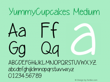 YummyCupcakes Medium Version 001.000 Font Sample