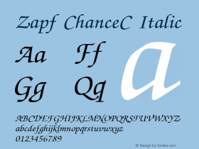 Zapf ChanceC Italic 001.000 Font Sample