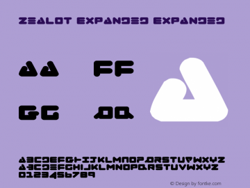 Zealot Expanded Expanded 001.000 Font Sample