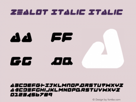 Zealot Italic Italic 001.000 Font Sample