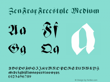 ZenFraxFreestyle Medium Version 1.0 2003-07-04 Font Sample