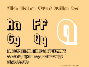 Zillah Modern Offset Outline Book Version 0.9 Font Sample