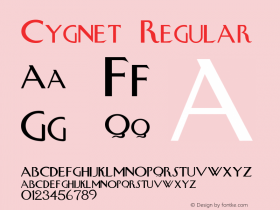 Cygnet Regular Altsys Fontographer 3.5  1/13/94 Font Sample