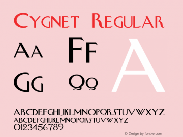 Cygnet Regular Altsys Fontographer 3.5  1/13/94图片样张