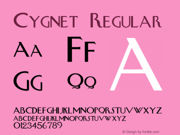 Cygnet Regular Altsys Fontographer 3.5  1/23/94图片样张
