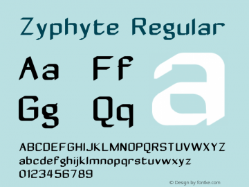 Zyphyte Regular 1.0 2003-10-24 Font Sample