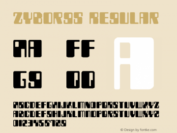 Zyborgs Regular 2 Font Sample