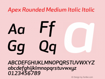 Apex Rounded Medium Italic Italic 1.100; ttfautohint (v0.92) -l 6 -r 52 -G 52 -x 14 -w 