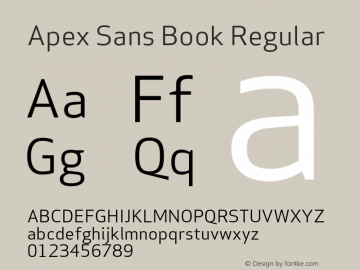 Apex Sans Book Regular Version 6.000 2007 revised OpenType release图片样张