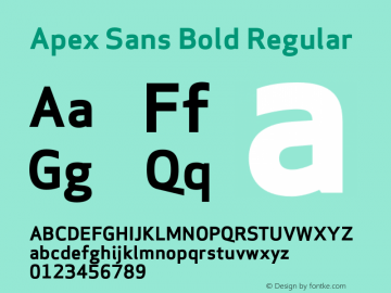 Apex Sans Bold Regular Version 6.000 2007 revised OpenType release Font Sample