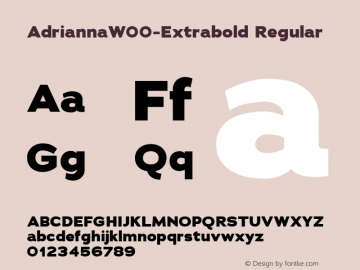 AdriannaW00-Extrabold Regular Version 1.10 Font Sample