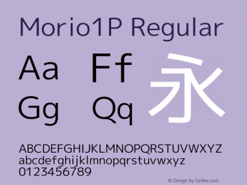 Morio1P Regular Version 1.062 Font Sample