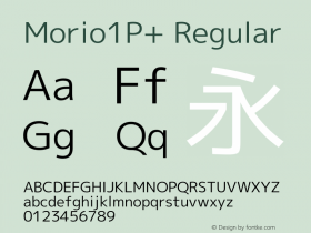 Morio1P+ Regular Version 1.062 Font Sample