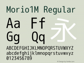 Morio1M Regular Version 1.062 Font Sample