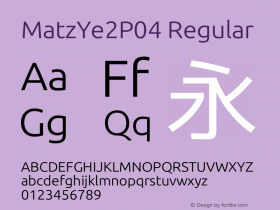 MatzYe2P04 Regular Version 1.053 Font Sample