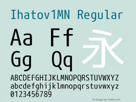 Ihatov1MN Regular Version 1.062 Font Sample