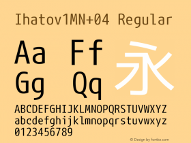 Ihatov1MN+04 Regular Version 1.062 Font Sample