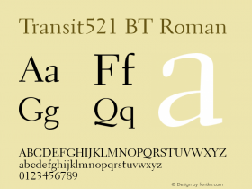 Transit521 BT Roman mfgpctt-v1.47 Tuesday, December 8, 1992 9:05:40 am (EST) Font Sample