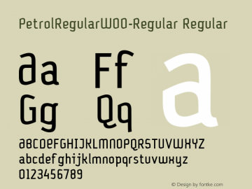 PetrolRegularW00-Regular Regular Version 4.10 Font Sample