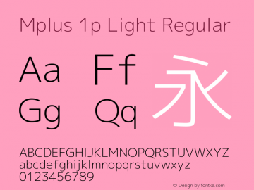 Mplus 1p Light Regular Version 1.061 Font Sample