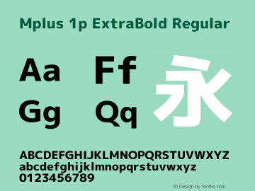 Mplus 1p ExtraBold Regular Version 1.061 Font Sample