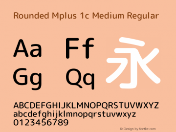 Rounded Mplus 1c Medium Regular Version 1.059.20150529图片样张