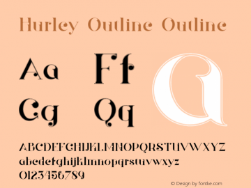 Hurley Outline Outline Version 1.000 Font Sample