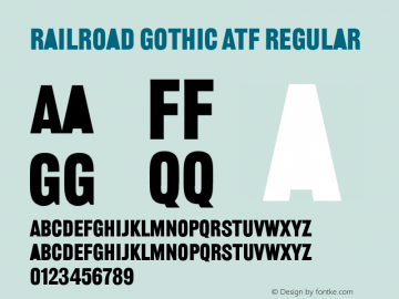 Railroad Gothic ATF Regular Version 1.003 Font Sample