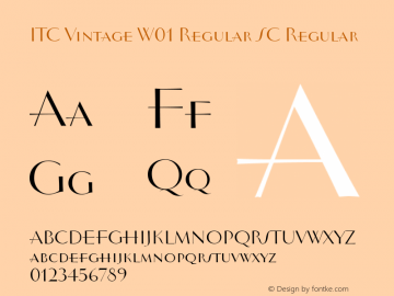 ITC Vintage W01 Regular SC Regular Version 1.00 Font Sample