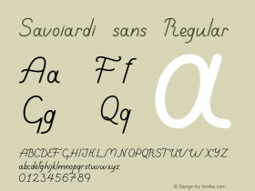 Savoiardi sans Regular Version 1.000;PS 001.000;hotconv 1.0.88;makeotf.lib2.5.64775图片样张