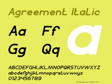 Agreement Italic Version 1.00 October 4, 2016, initial release Font Sample