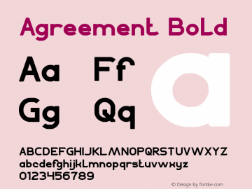 Agreement Bold Version 1.00 October 4, 2016, initial release Font Sample