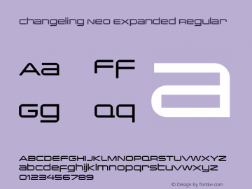 Changeling Neo Expanded Regular Version 1.004 Font Sample