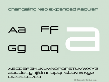 Changeling Neo Expanded Regular Version 1.004 Font Sample