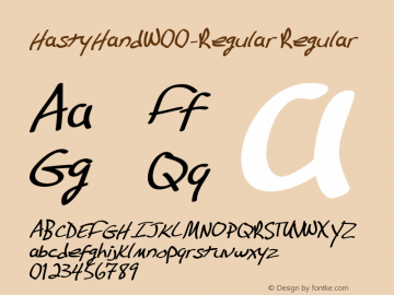 HastyHandW00-Regular Regular Version 1.00图片样张