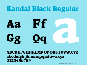 Kandal Black Regular Version 1.004; Kandal Black图片样张