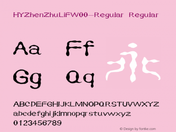 HYZhenZhuLiFW00-Regular Regular Version 3.53 Font Sample