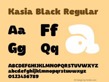 Kasia Black Regular Version 1.100;PS 001.100;hotconv 1.0.88;makeotf.lib2.5.64775;com.myfonts.easy.rohh.kasia.black.wfkit2.version.4DUU Font Sample