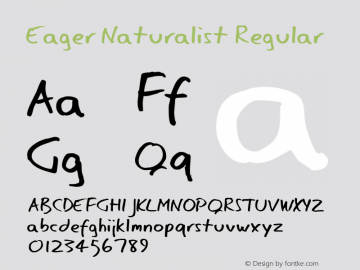 Eager Naturalist Regular Macromedia Fontographer 4.1 5/27/00 Font Sample