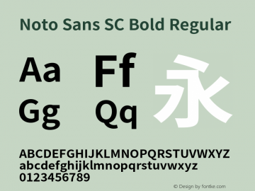 Noto Sans SC Bold Regular Version 1.004;PS 1.004;hotconv 1.0.82;makeotf.lib2.5.63406 Font Sample