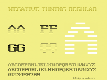 Negative Tuning Regular Macromedia Fontographer 4.1 5/17/00 Font Sample