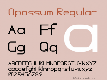 Opossum Regular Macromedia Fontographer 4.1 5/16/00 Font Sample