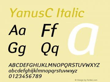 YanusC Italic OTF 1.0;PS 001.000;Core 116;AOCW 1.0 161图片样张