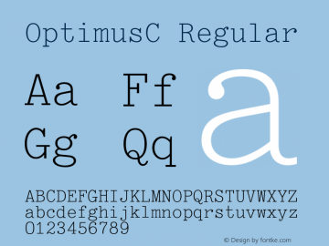 OptimusC Regular OTF 1.0;PS 001.001;Core 116;AOCW 1.0 161图片样张