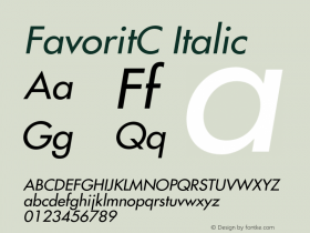 FavoritC Italic OTF 1.0;PS 001.000;Core 116;AOCW 1.0 161 Font Sample