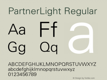 PartnerLight Regular OTF 1.0;PS 001.000;Core 116;AOCW 1.0 161图片样张