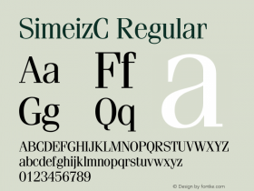 SimeizC Regular OTF 1.0;PS 001.001;Core 116;AOCW 1.0 161 Font Sample