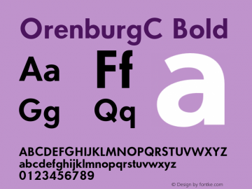 OrenburgC Bold OTF 1.0;PS 001.000;Core 116;AOCW 1.0 161 Font Sample