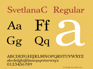 SvetlanaC Regular OTF 1.0;PS 001.000;Core 116;AOCW 1.0 161 Font Sample